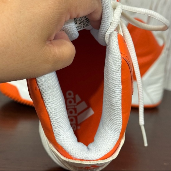 Adidas Orange and White Men’s Basketball Hi-top Sneakers with Breathable Mesh 10 - Picture 11 of 16